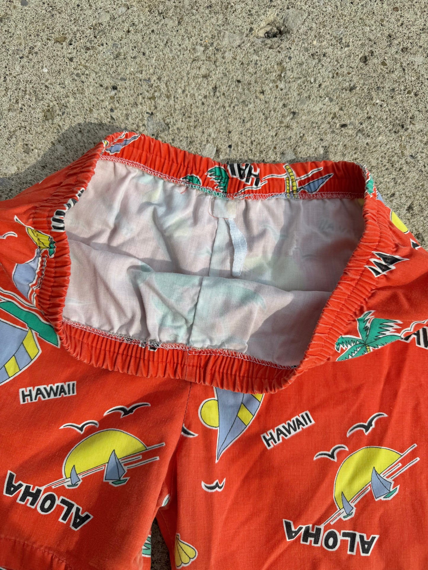 Vintage 1970s Hawaiian Shirt & Shorts Two-Piece Set