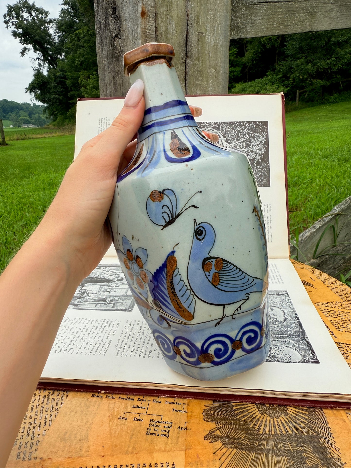 Vintage 1960s Ken Edward’s El Palomar Ceramic Tonala Mexico Decanter