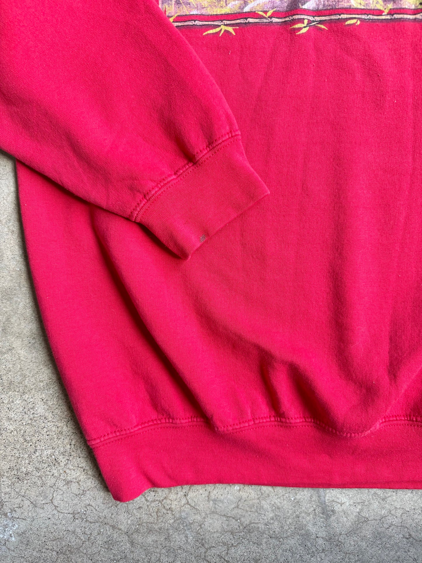 Vintage 1990s Red Three Pandas Graphic Crewneck Sweatshirt | XL