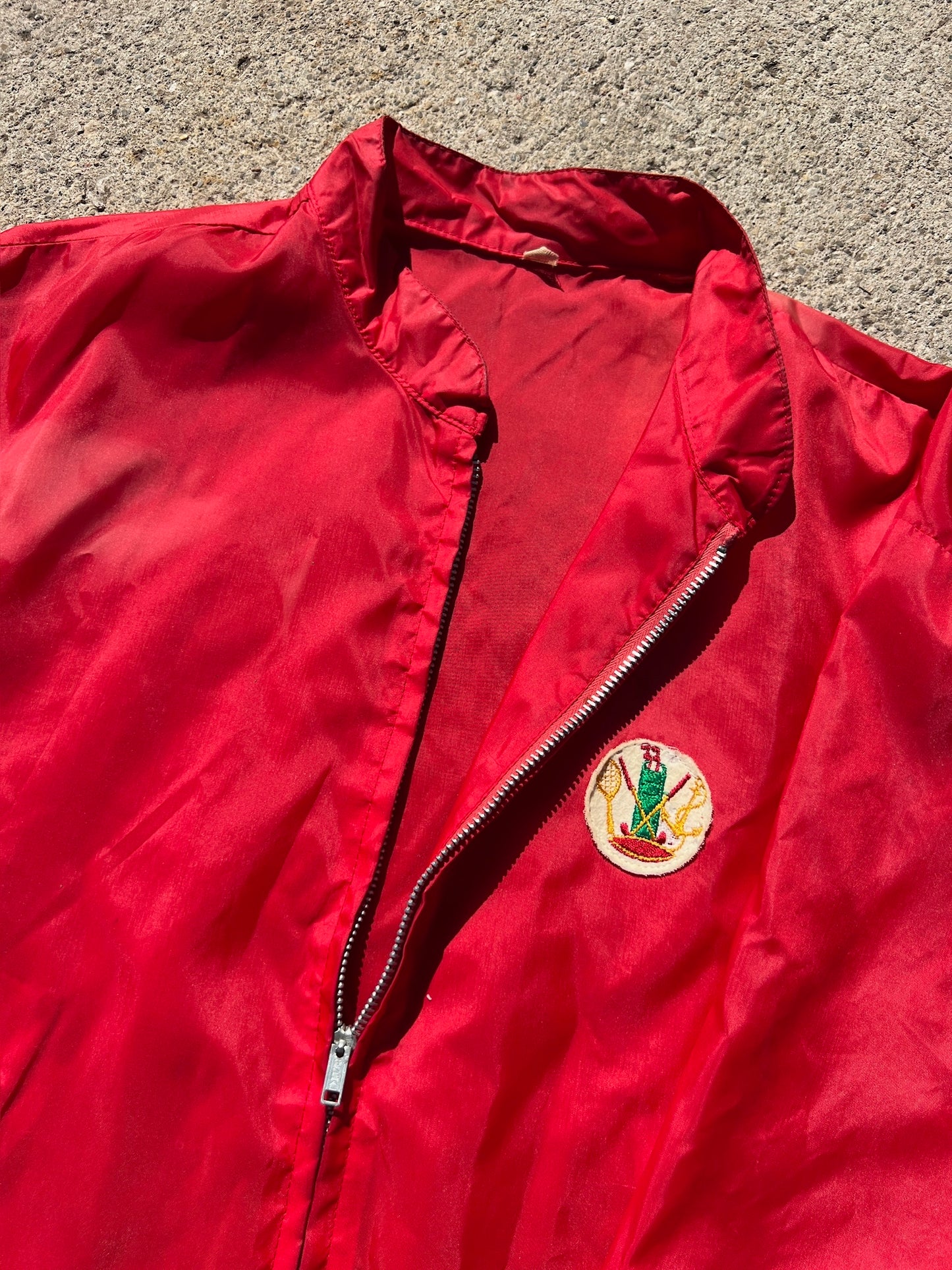Vintage 1980s Red Nylon Zip-Up Windbreaker | Large