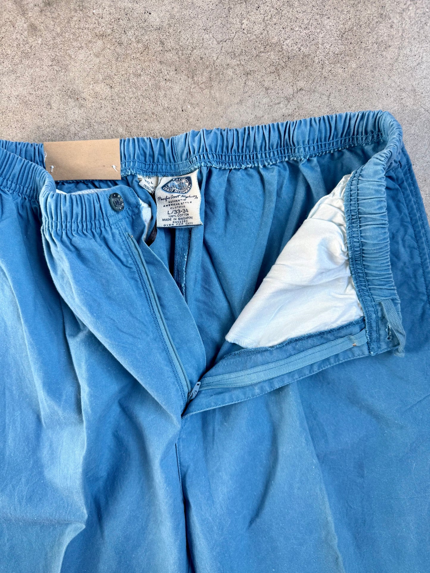 Vintage 1990s Pacific Coast Highway Blue Cotton Pants | Large