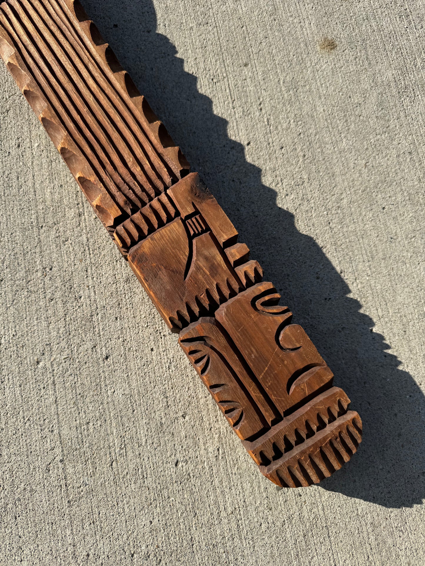 Vintage Wood Carved Fork & Spoon Decor