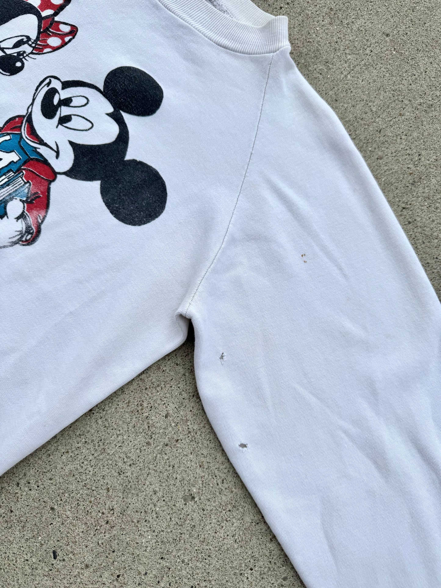 Vintage 1970s Mickey & Minnie High School Sweethearts Raglan Sweatshirt | S/M