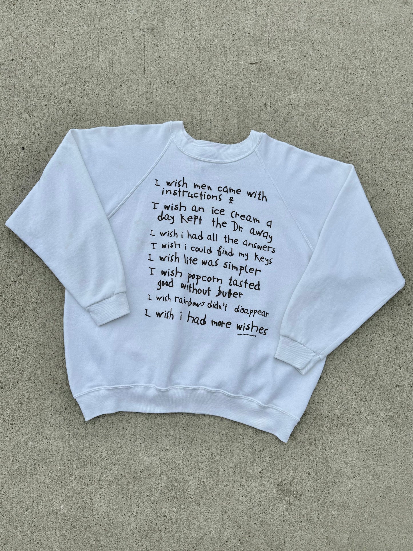 Vintage 1990s Imagine That “I Wish” Raglan Sweatshirt | XL