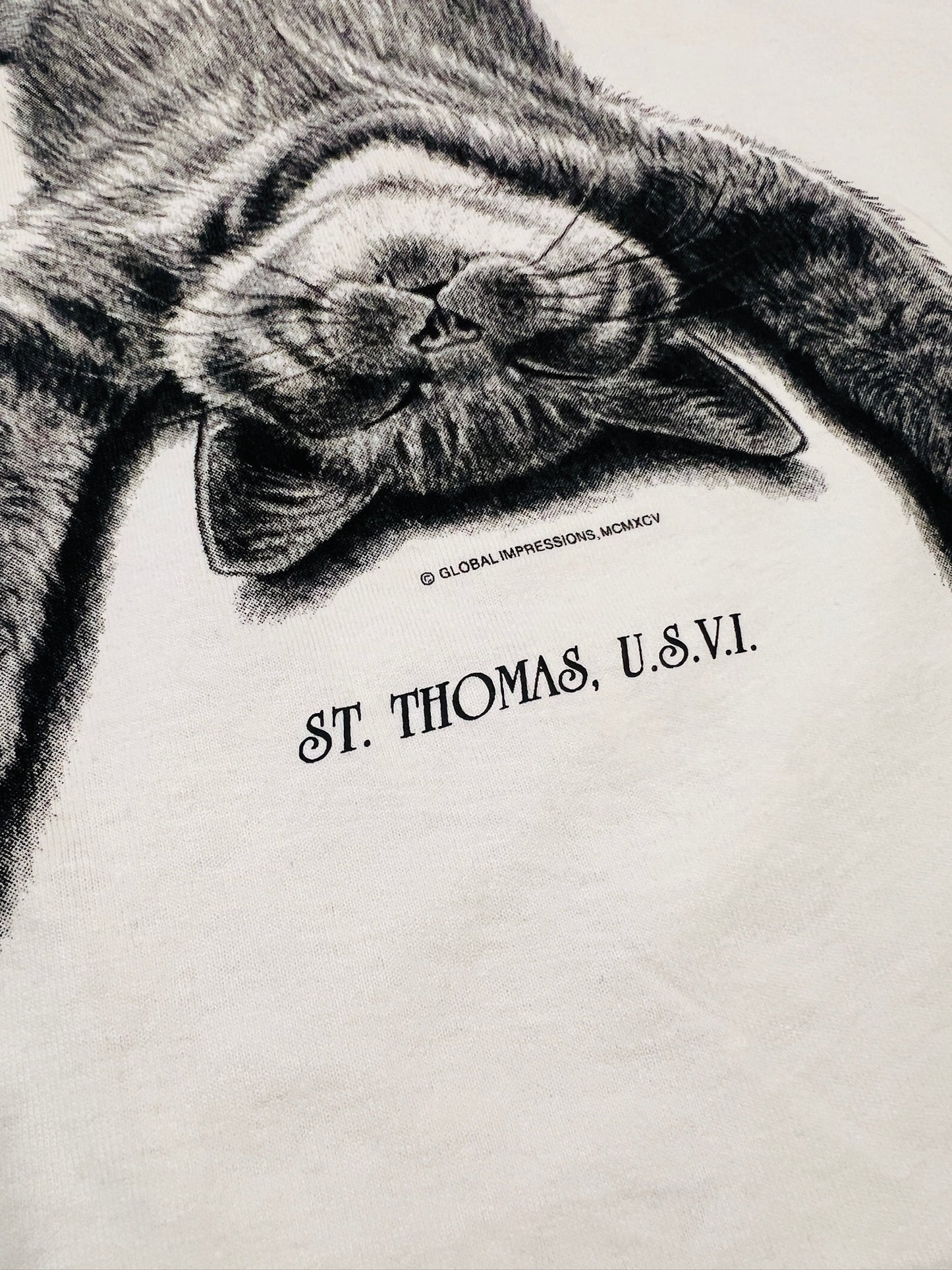 Vintage 1990s "I Don't Do Mornings" Cat Graphic Tee | XL