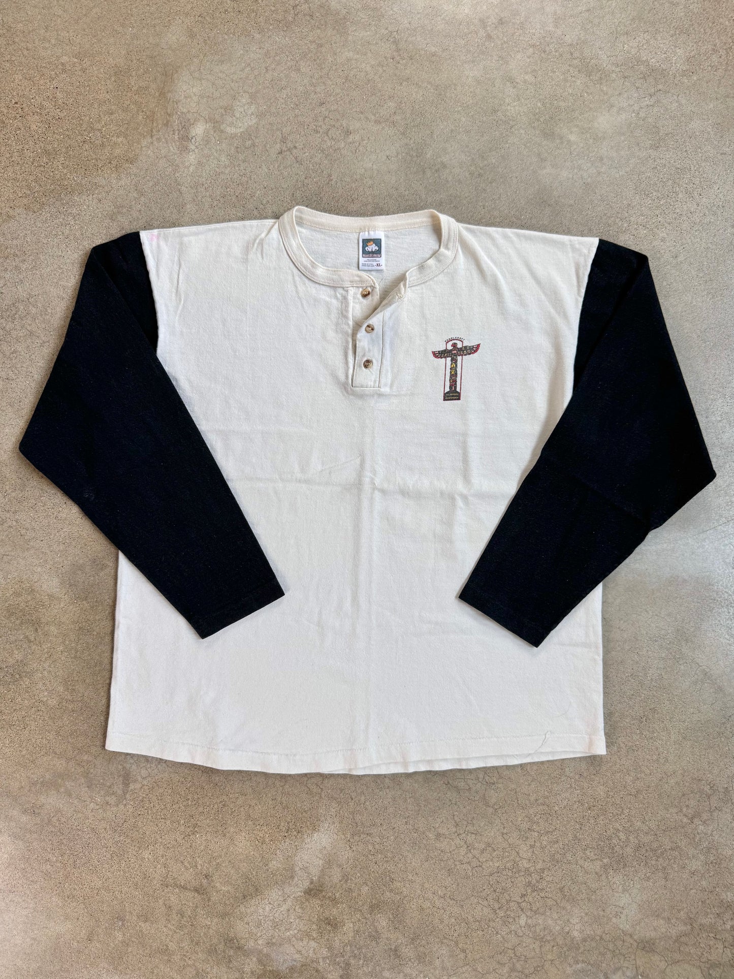 Vintage 1990s PeopleSoft Conference Two-Tone Cotton Henley Tee | XL