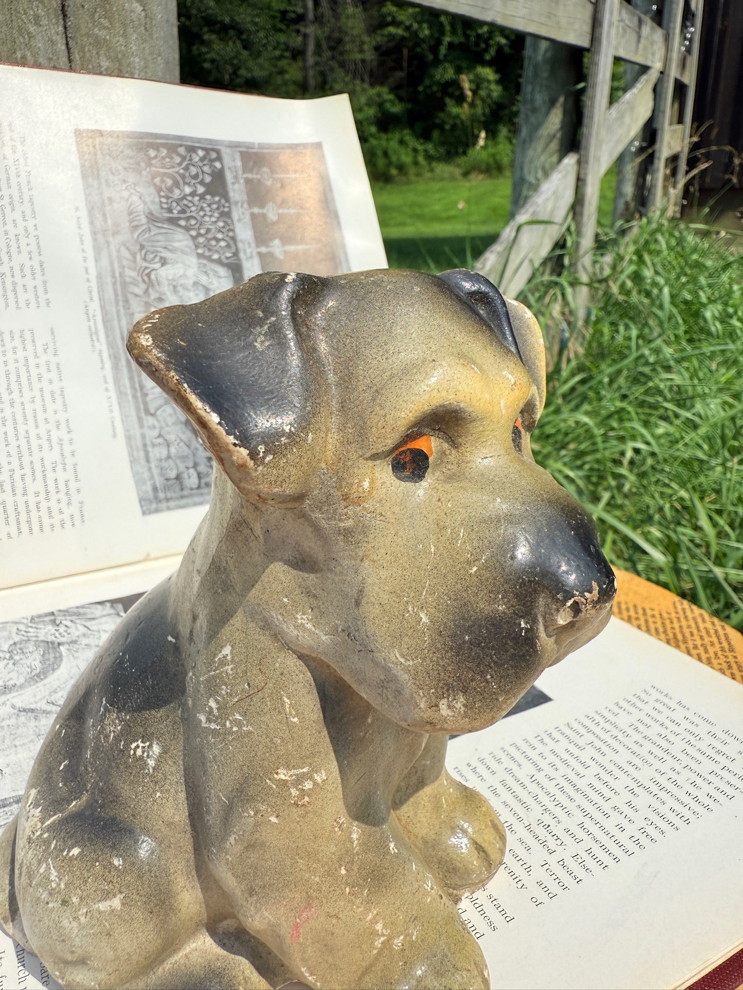 Vintage 1940s Chalkware Dog Figurine