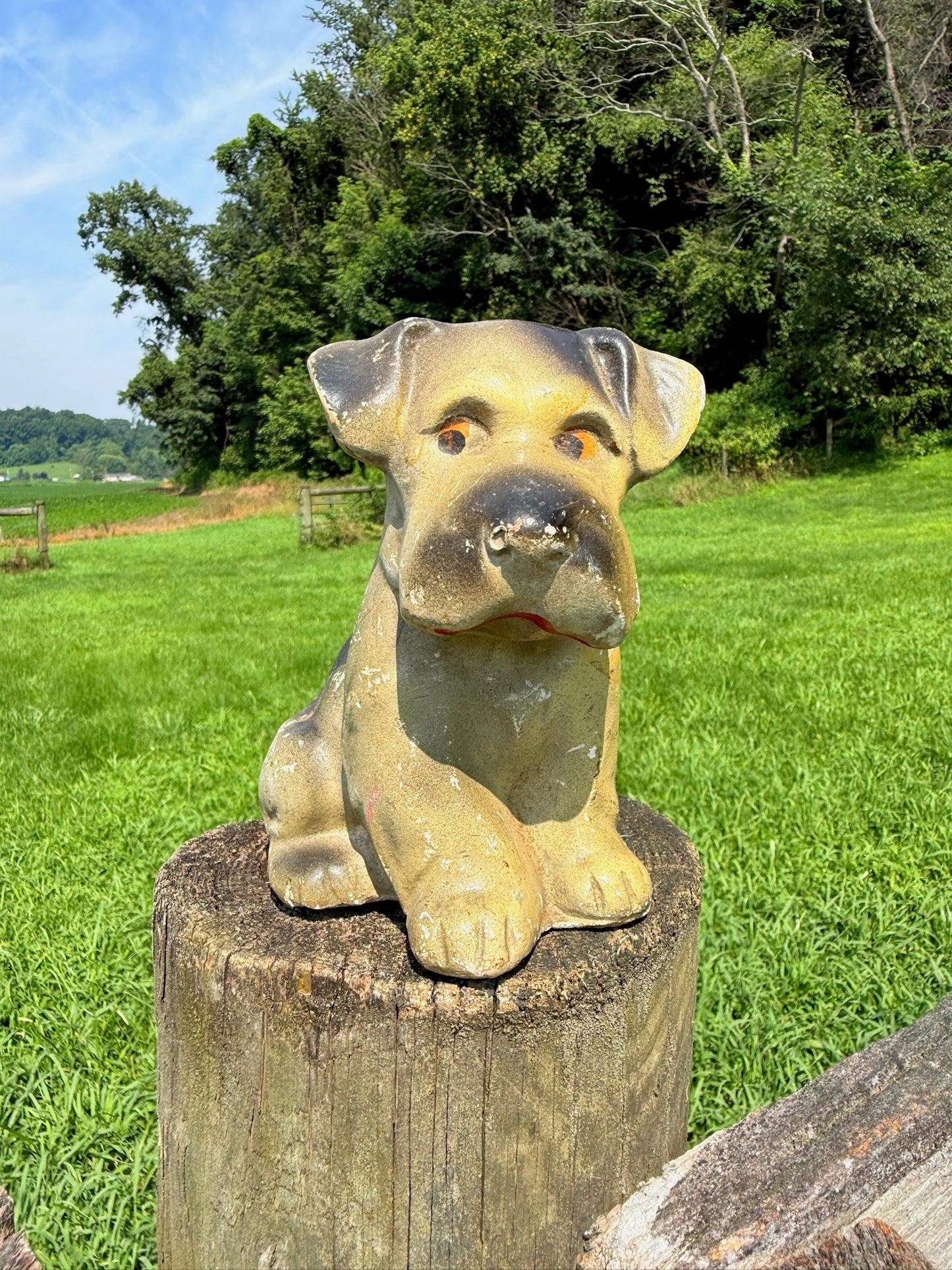 Vintage 1940s Chalkware Dog Figurine