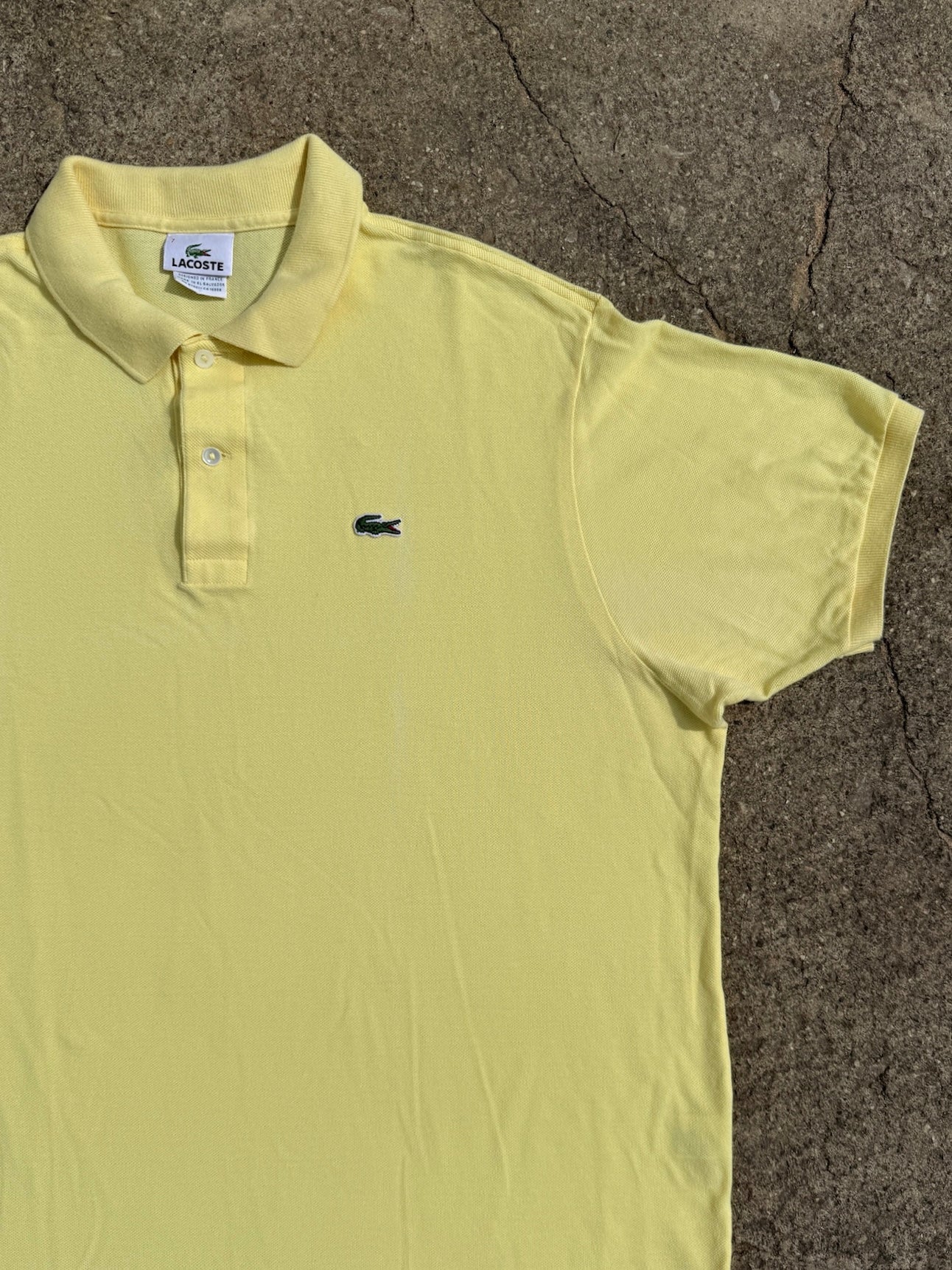 Vintage 1990s Lacoste Yellow Cotton Polo Shirt | XL