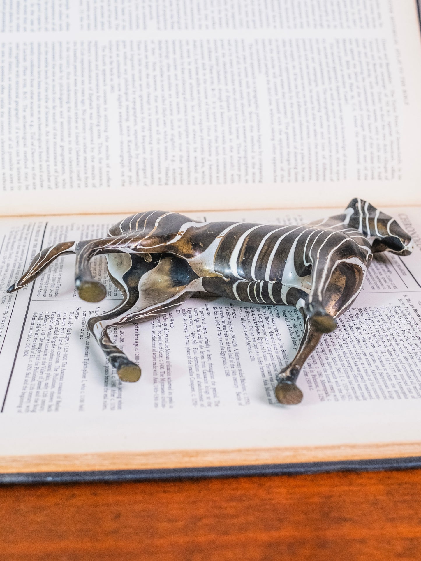 Vintage Bronze Modernist Zebra Figurine