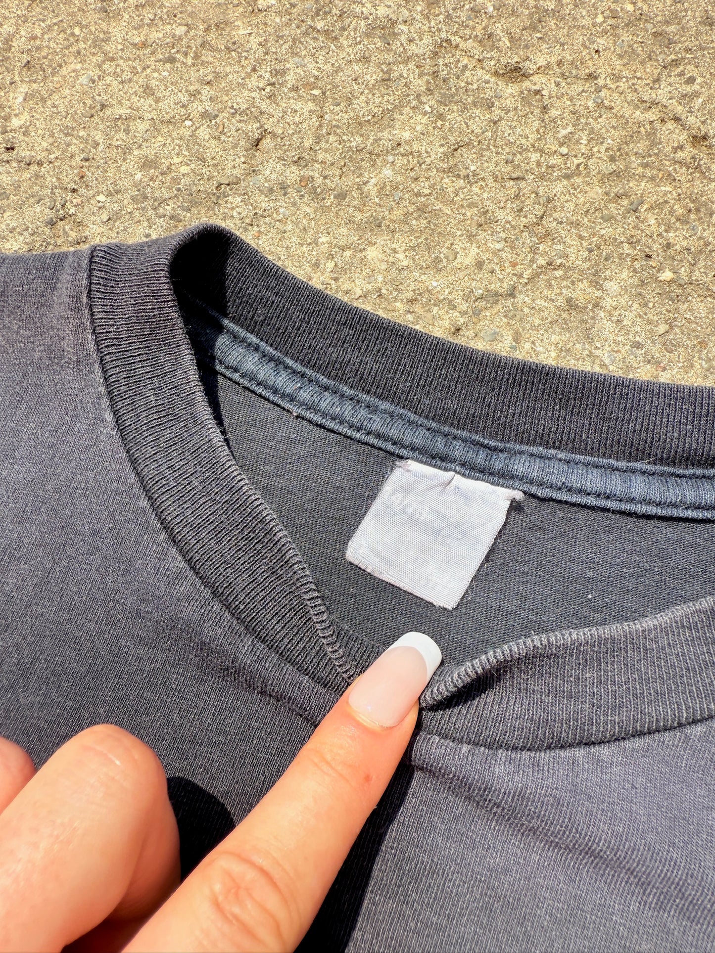 Vintage 1990s Smashing Pumpkins Washed Black Cropped Band Tee | Small