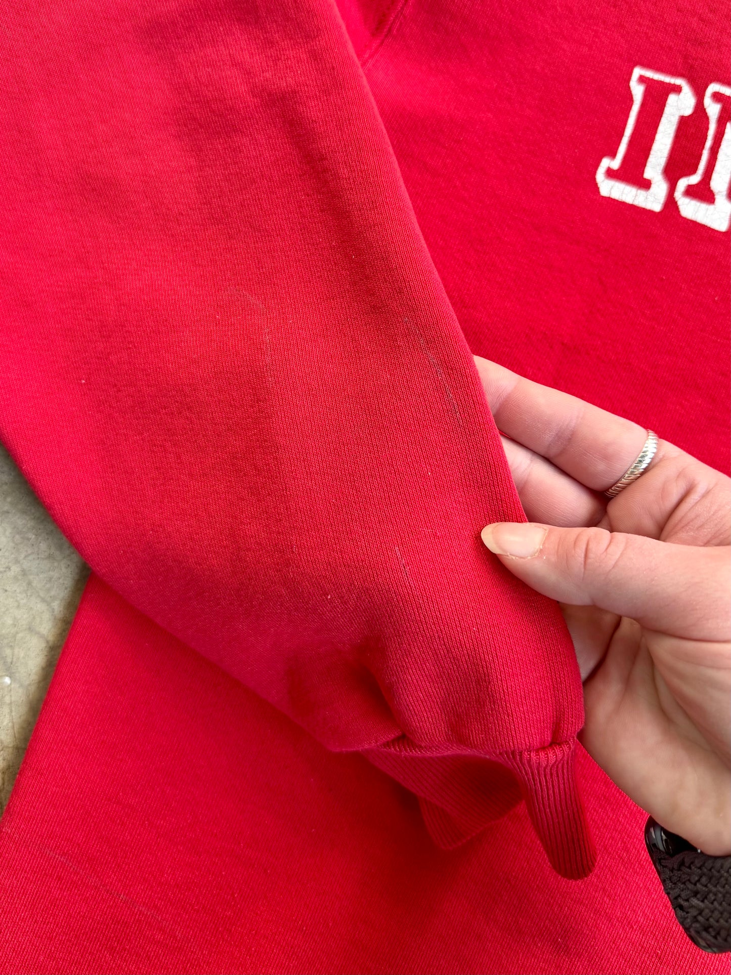Vintage 1990s Russell Athletics Red Indiana University Sweatshirt | XL