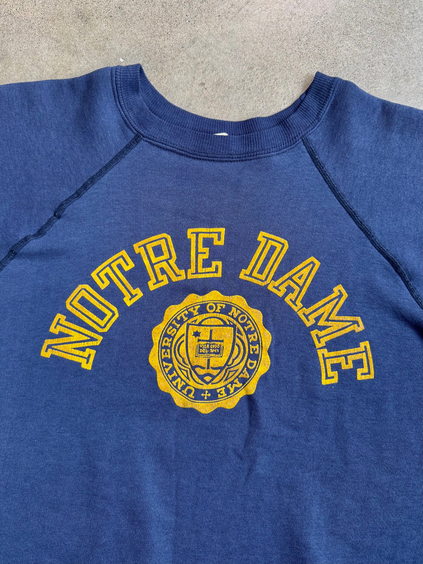 Vintage 1970s Champion Notre Dame Raglan Sweatshirt | Large