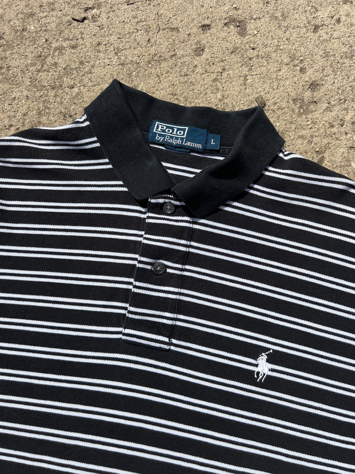 Vintage 1990s Polo Ralph Lauren Striped Polo Shirt | Large