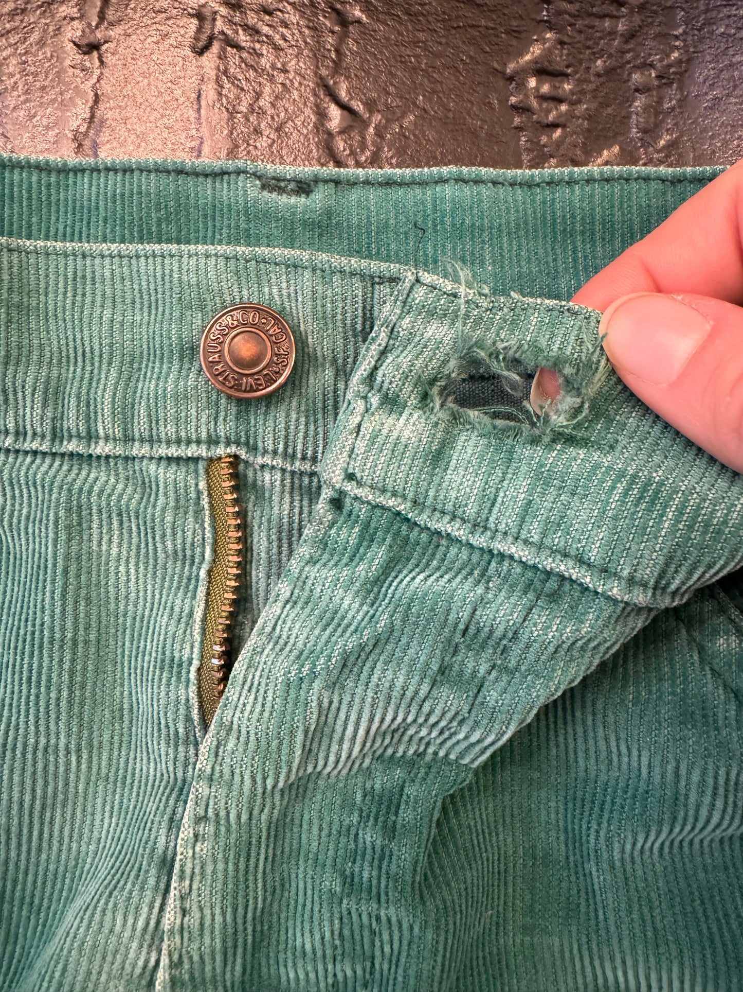 Vintage Rare Levi's "Cowgirl’s Favorite Garment" Green Corduroy Pants | Waist 27”