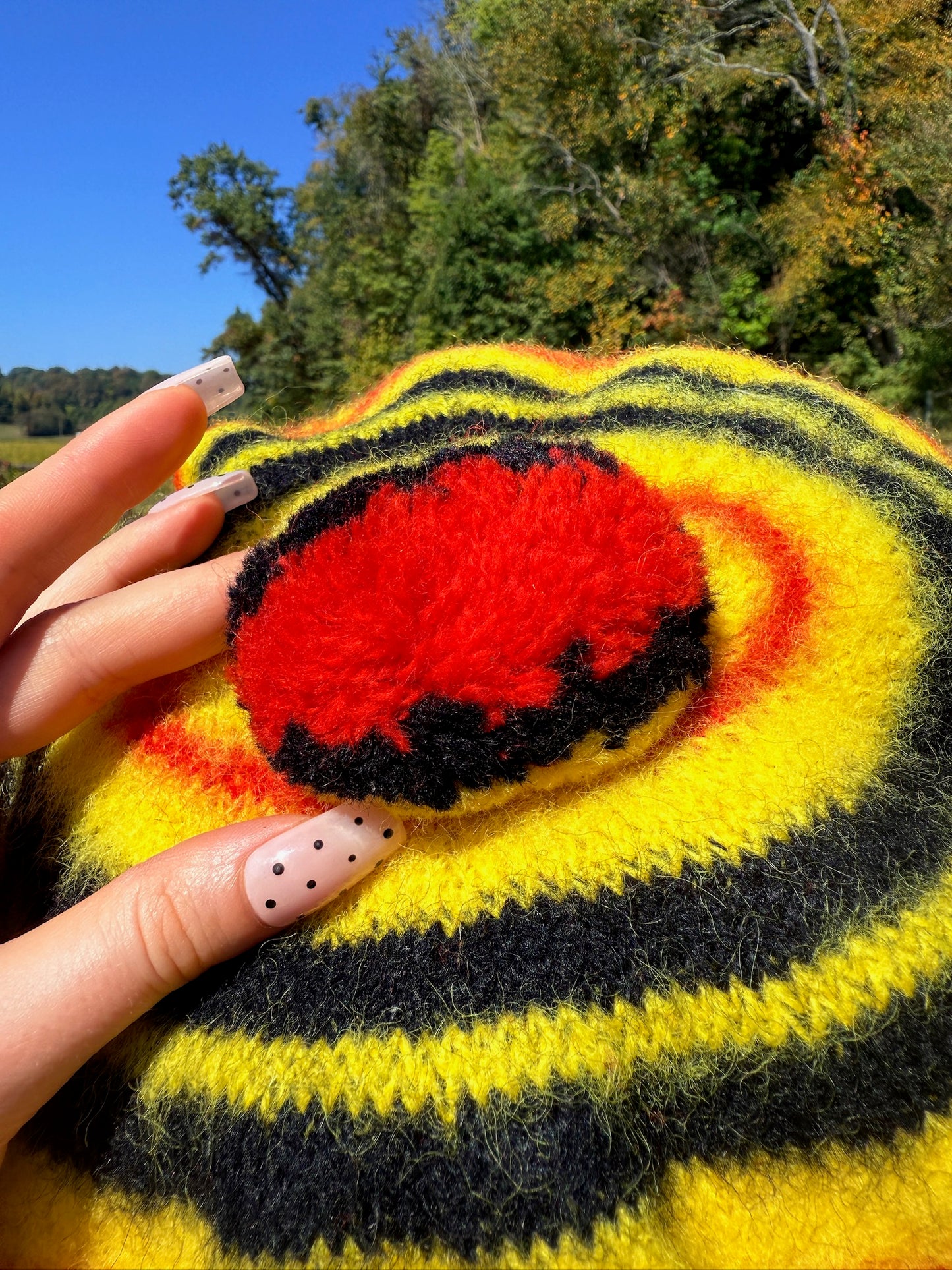 Vintage 1960s Dress McLeod Pure Wool Striped Pom Beret
