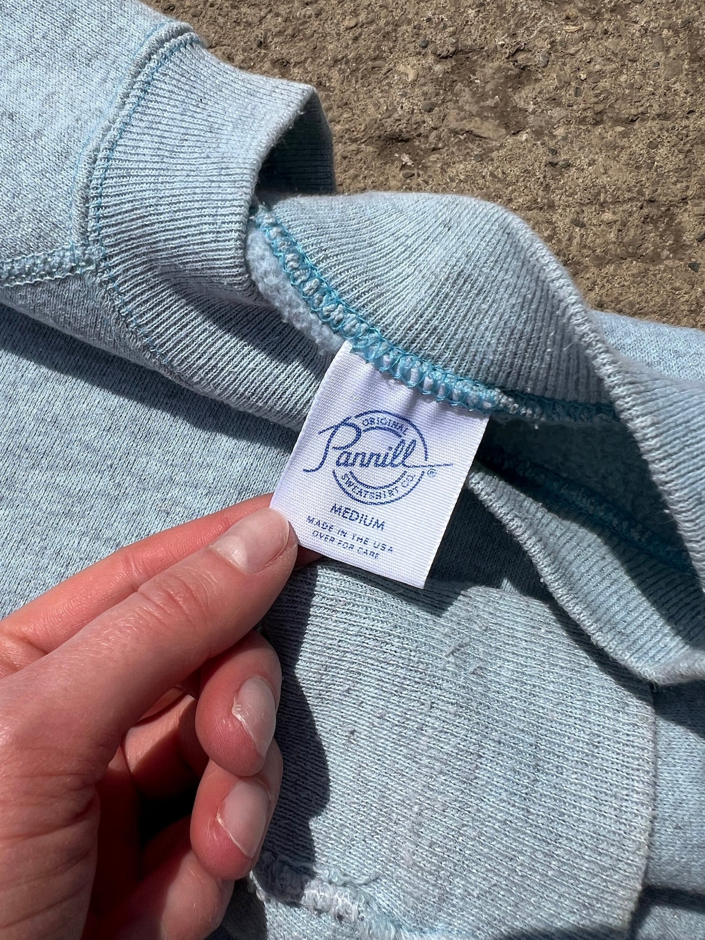 Vintage 1970s Pannill Blue Fleece Lined Raglan Sweatshirt | Medium