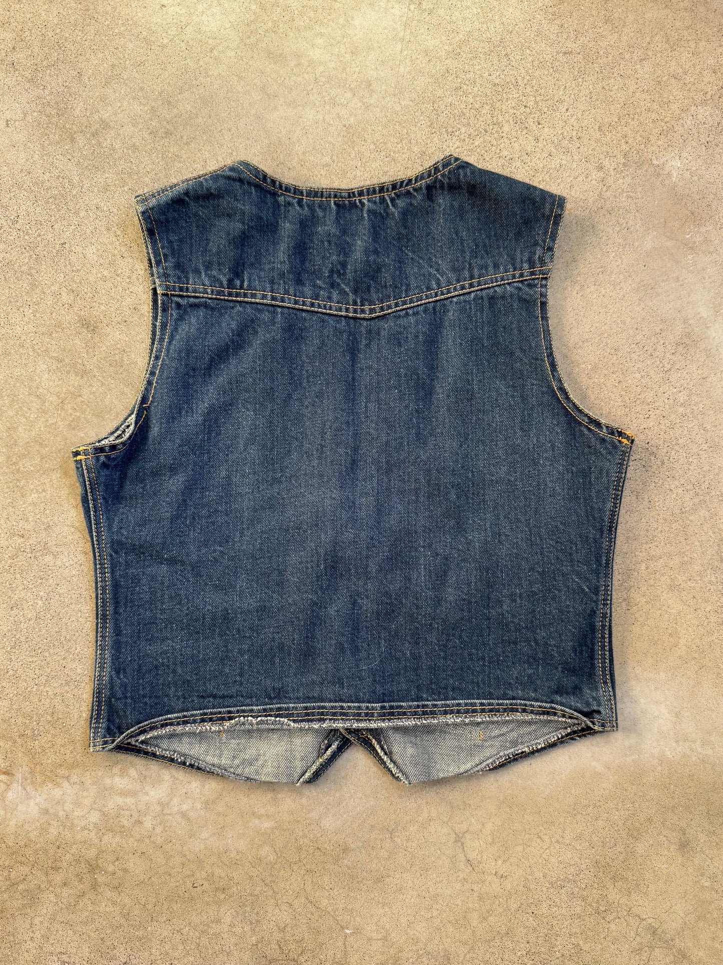 Vintage 1970s Mr. Leggs Denim Vest Top | Youth L