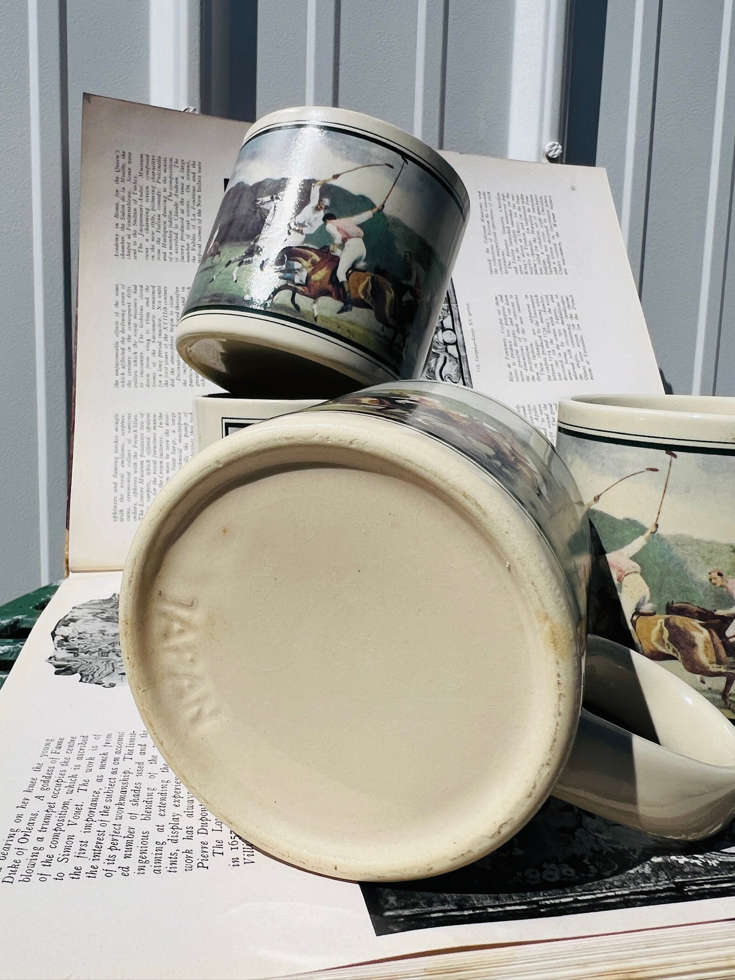 Vintage 1970s Polo Ralph Lauren Equestrian Mugs | Set of 4