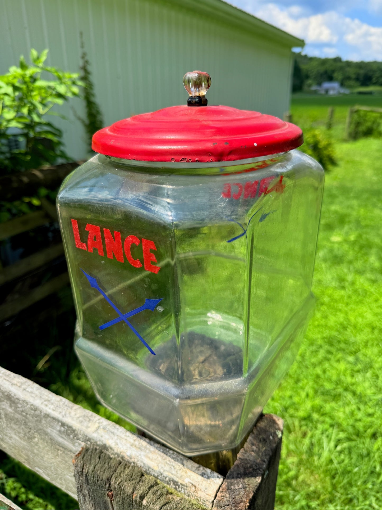 Vintage 1950s Lance Crackers General Store Display Glass Jar