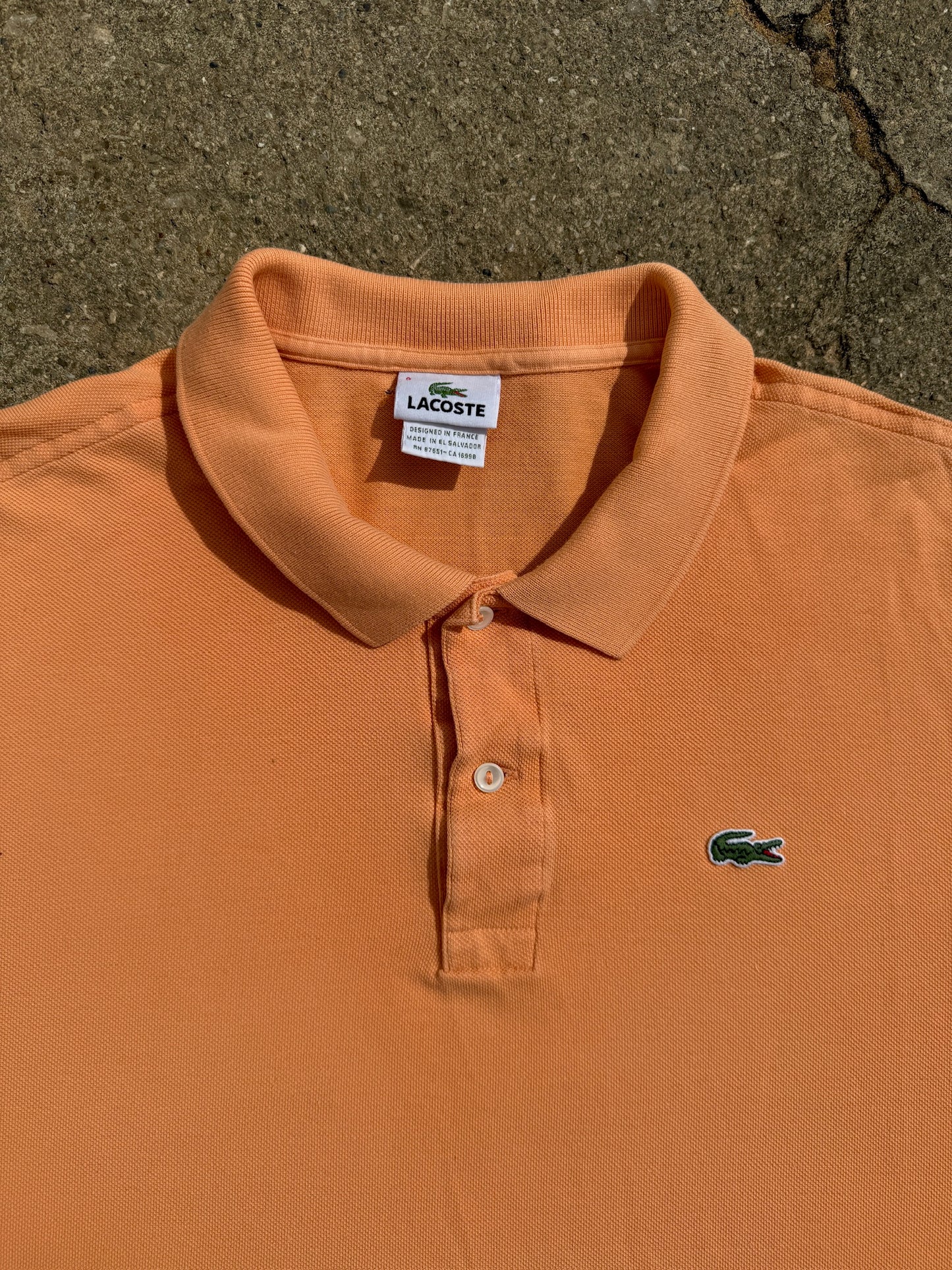 Vintage 1990s Lacoste Orange Cotton Polo Shirt | XXL