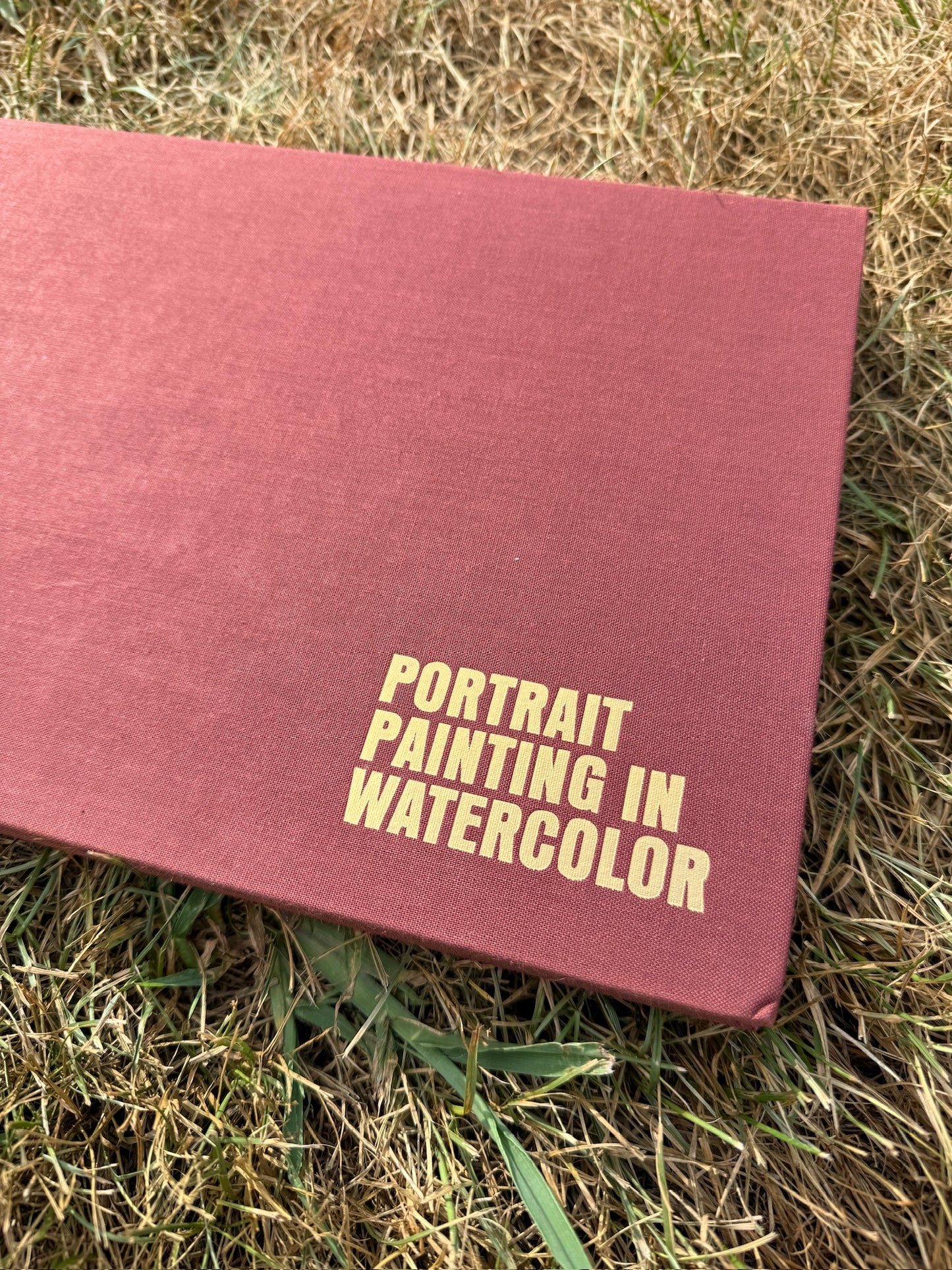 Vintage 1970s Portrait Painting in Watercolor Book