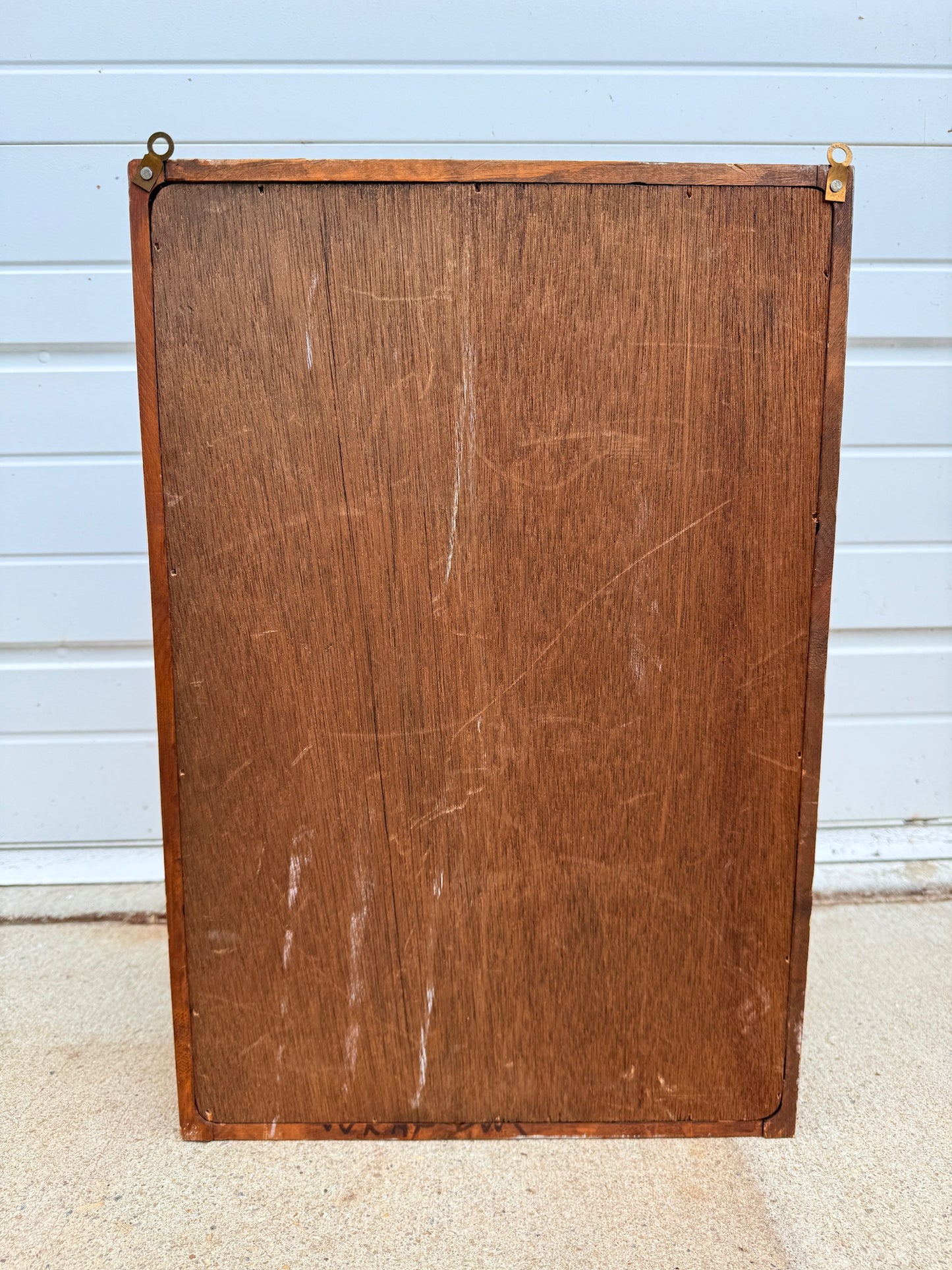 Vintage 1960s Solid Wood Wall Mount Shadow Box