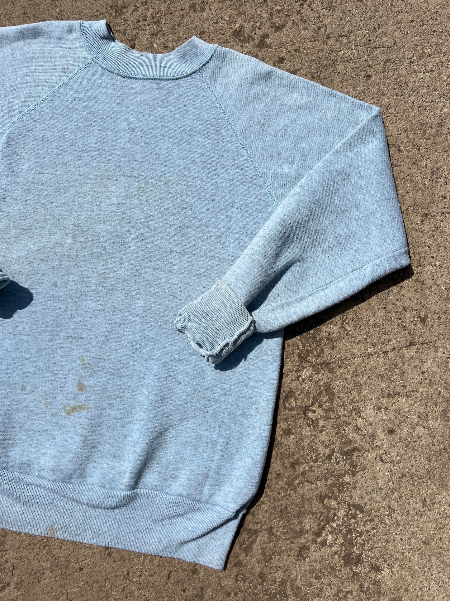 Vintage 1970s Pannill Blue Fleece Lined Raglan Sweatshirt | Medium