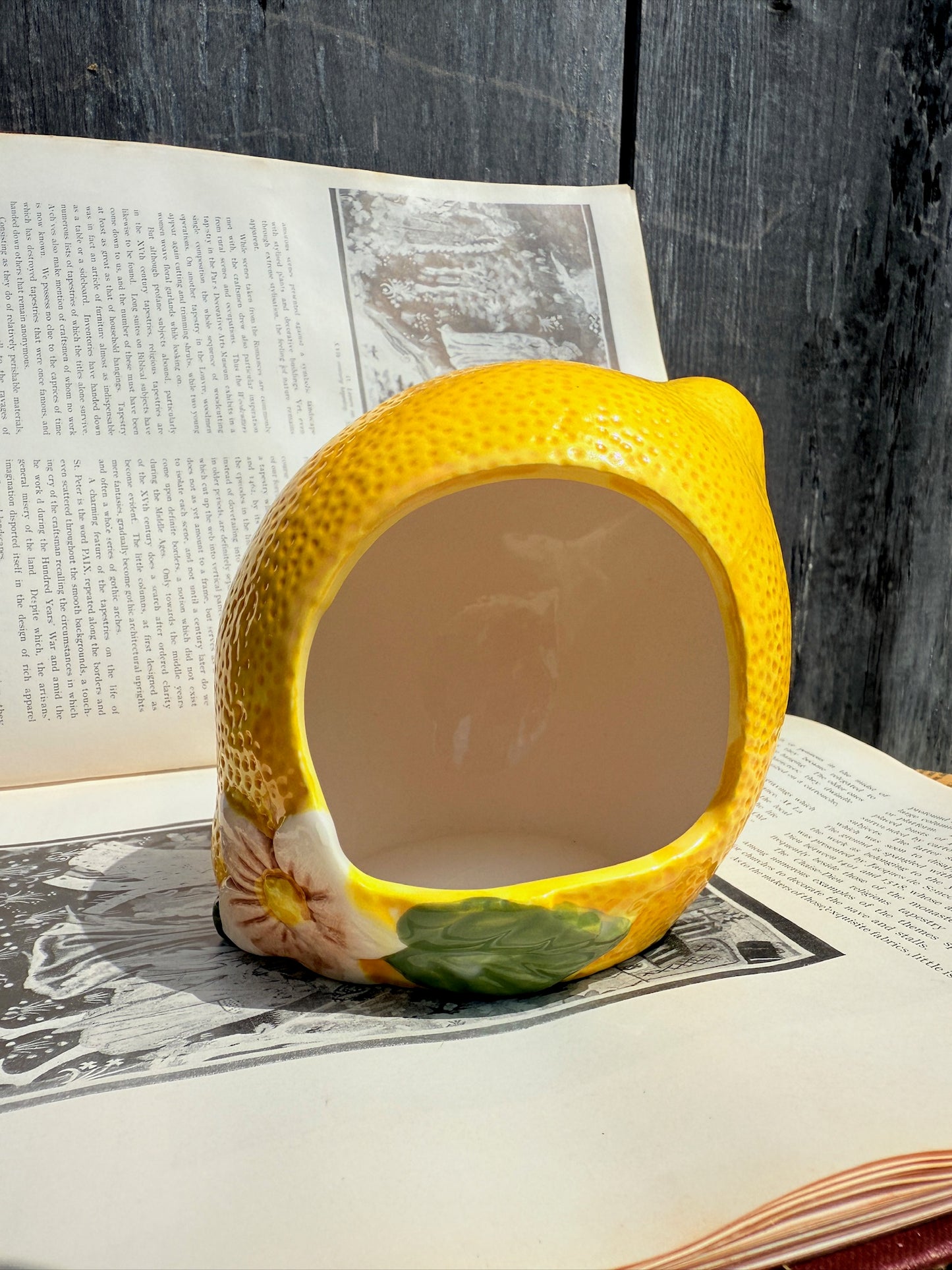 Vintage 1970s Ceramic Lemon Sponge Holder