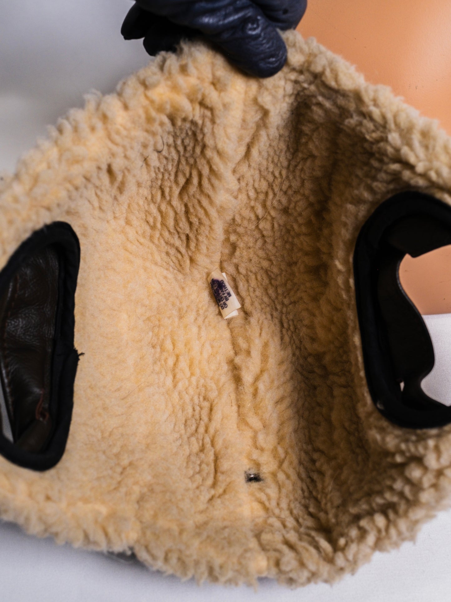 Perrone Leather Aviation Sherpa-Lined Bomber Cap