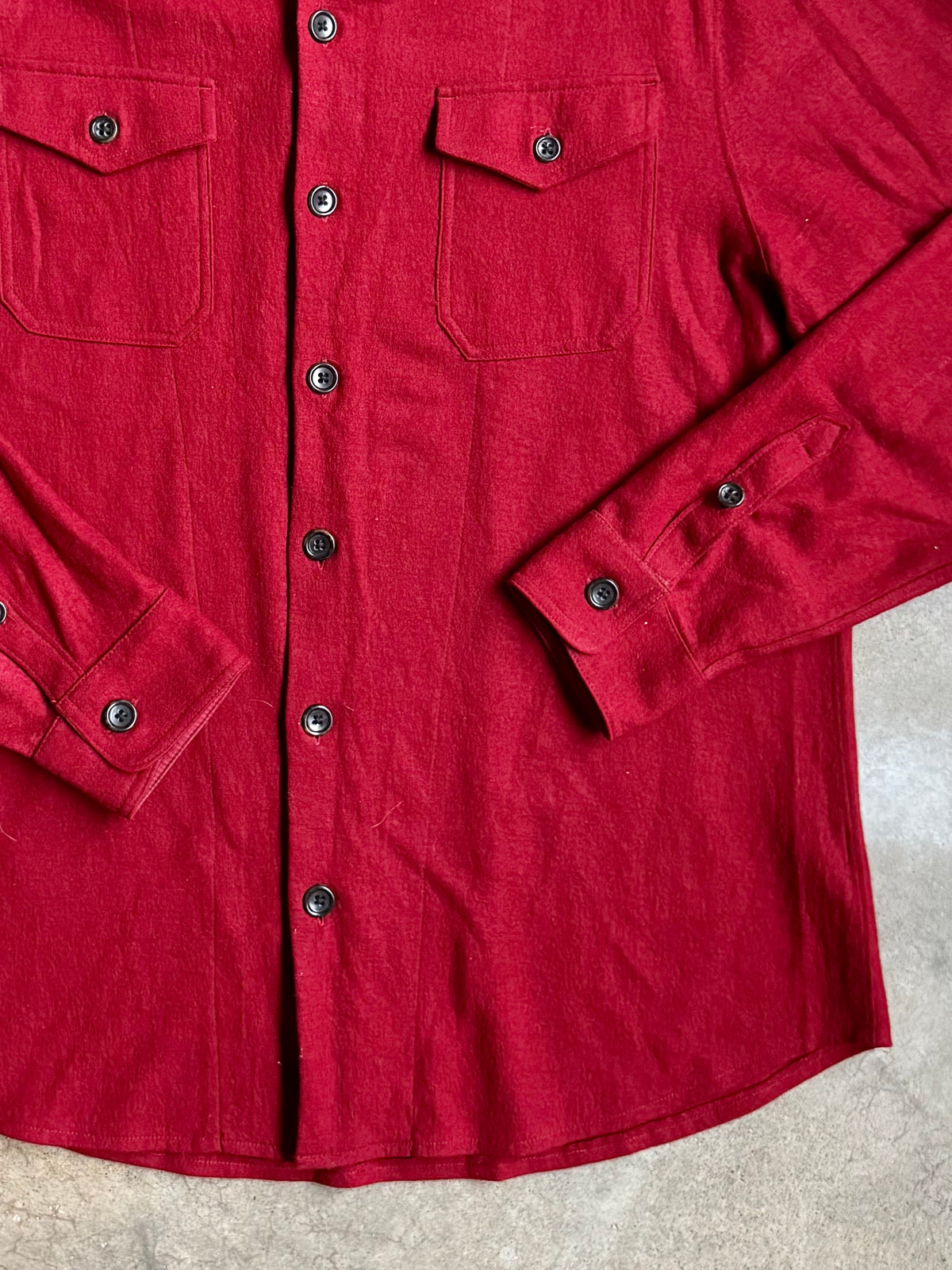 Vintage Banana Republic “Heritage” Red Wool Utility Shirt | Large
