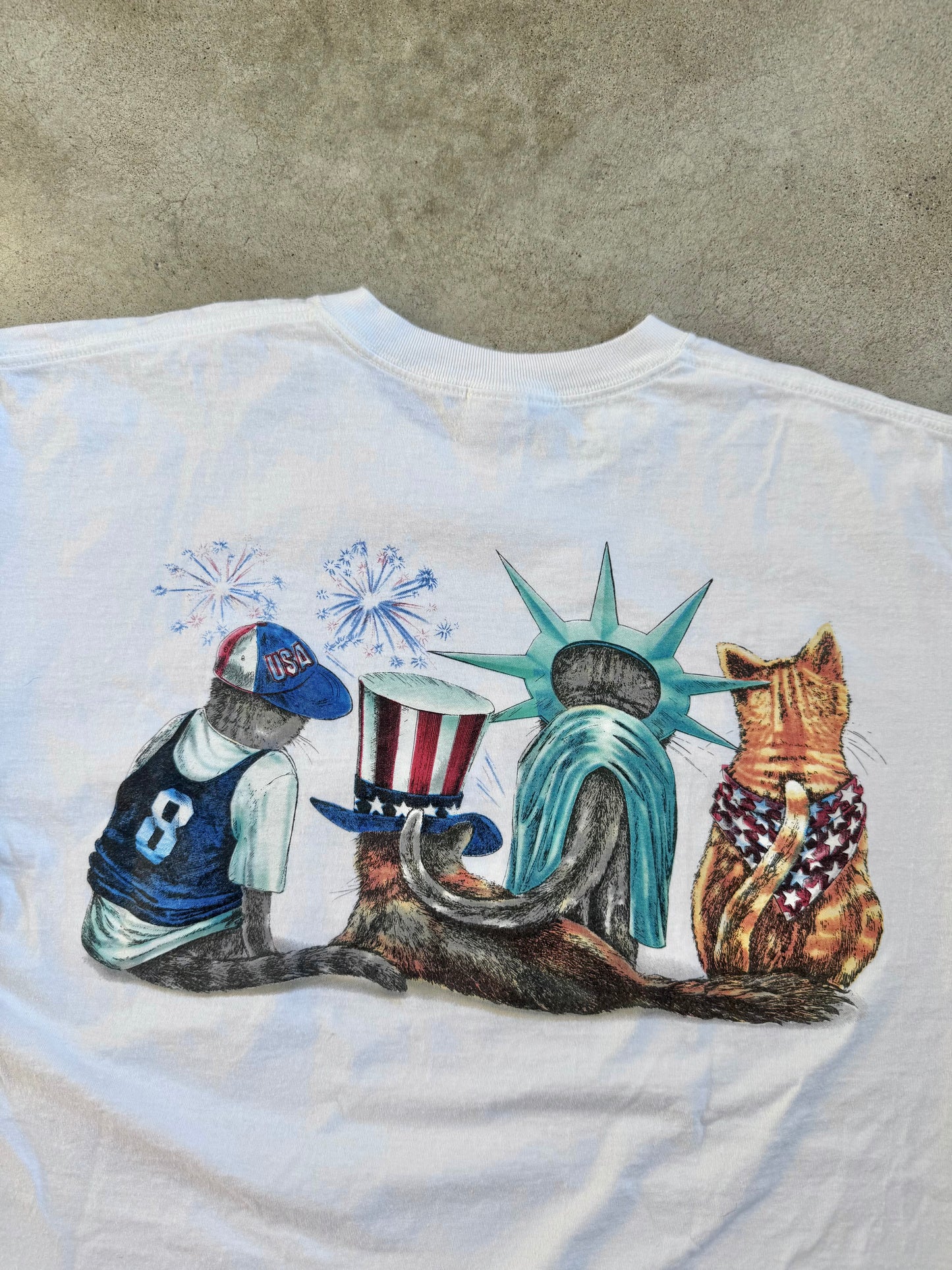 Vintage 1990s Prints of Tails "Cats of Washington D.C." Graphic Tee | XL