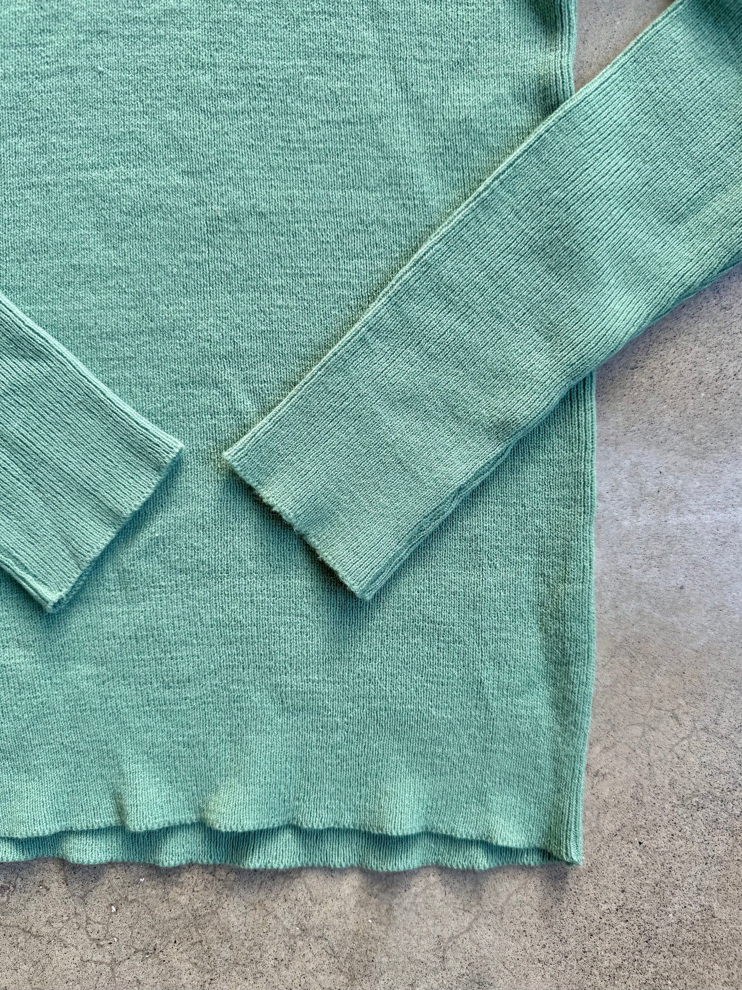 Vintage 1970s Mint Green Rib Knit Turtleneck Top | XS/S