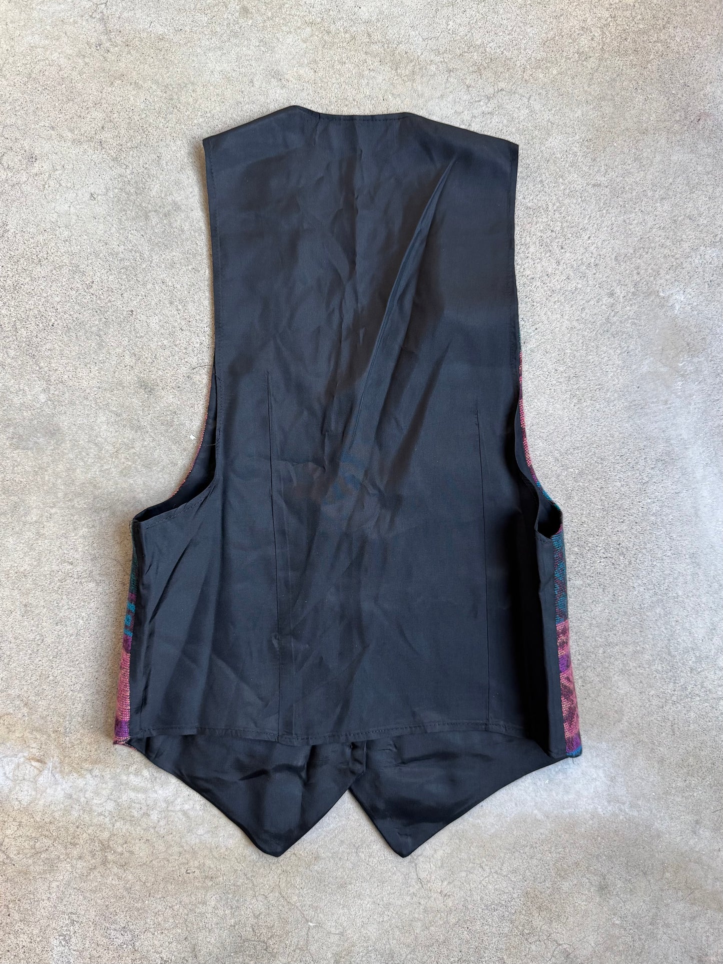 Vintage 1980s Jordache Woven Southwestern Pattern Waistcoat Vest | Small