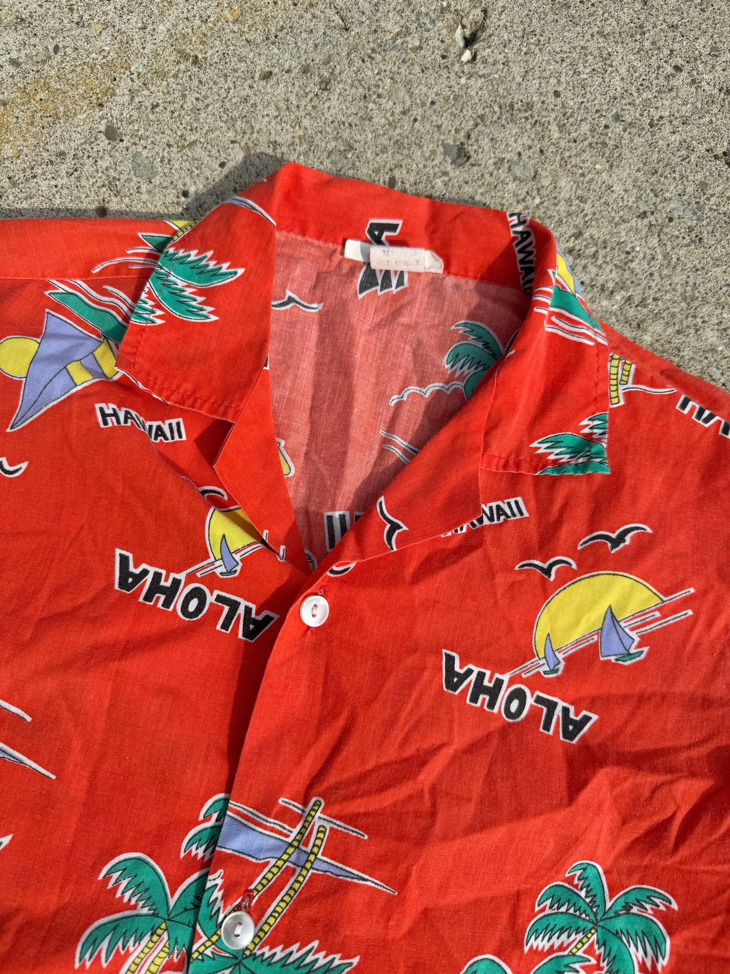 Vintage 1970s Hawaiian Shirt & Shorts Two-Piece Set
