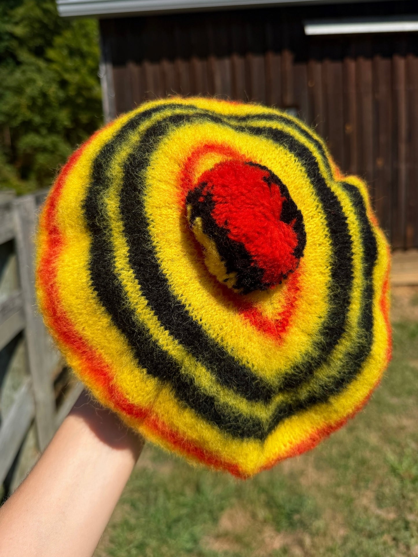 Vintage 1960s Dress McLeod Pure Wool Striped Pom Beret