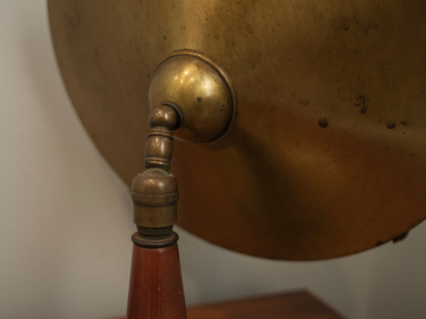 Vintage 1920s/30s Circular Brass Pedestal Mirror