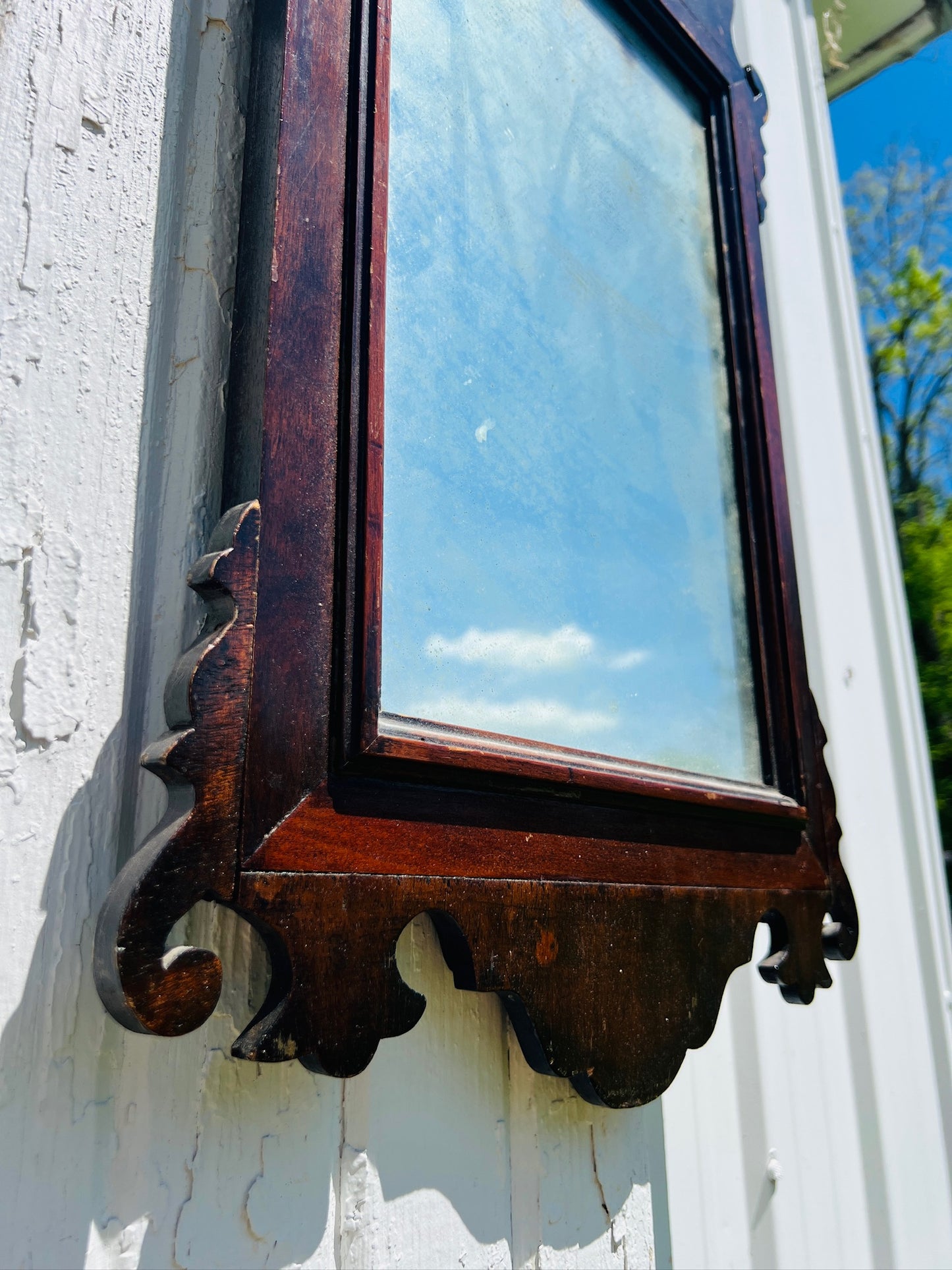 Early 20th Century Mahogany Chippendale Style Fretwork Wall Mirror