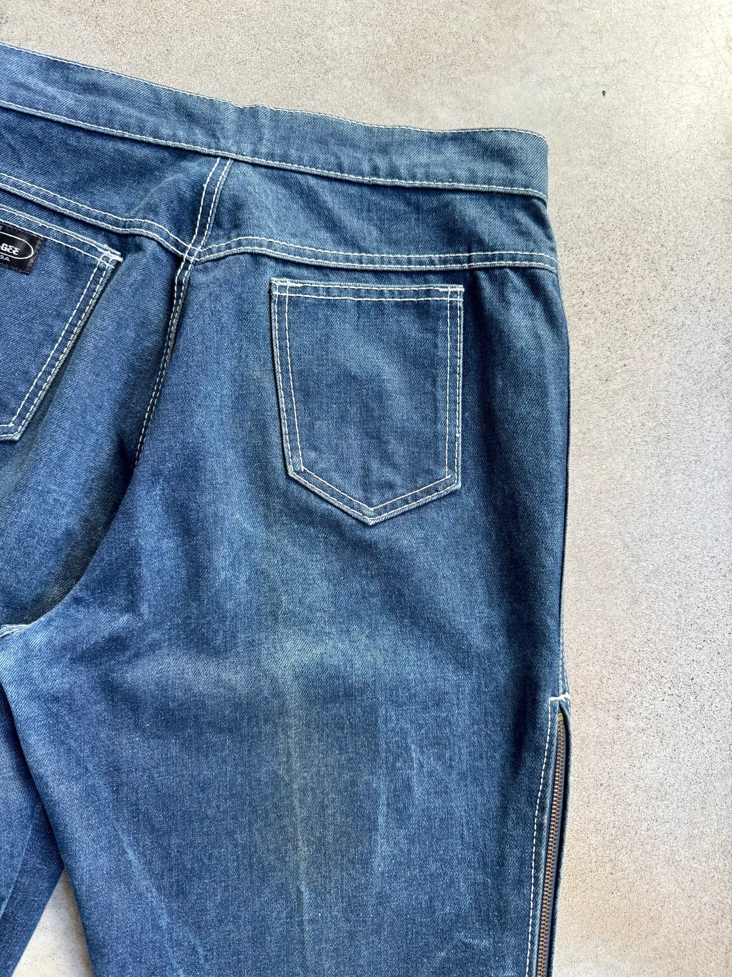 Vintage 1970s Me & Teddy McGee High-Waisted Zip-Up Side Jeans | Waist 32”