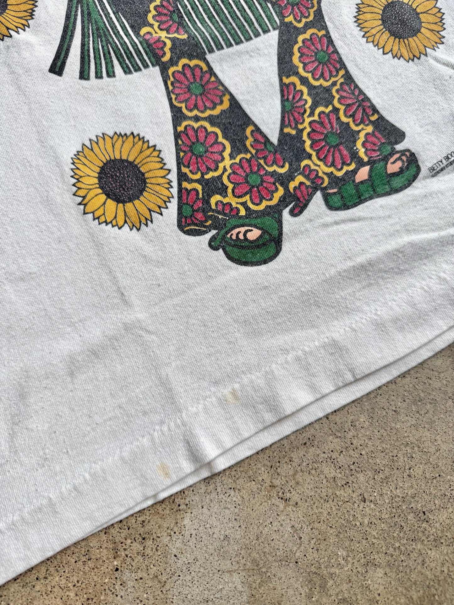 Vintage 1993 Betty Boop "Flower Power" Two-Sided Graphic Tee | Large