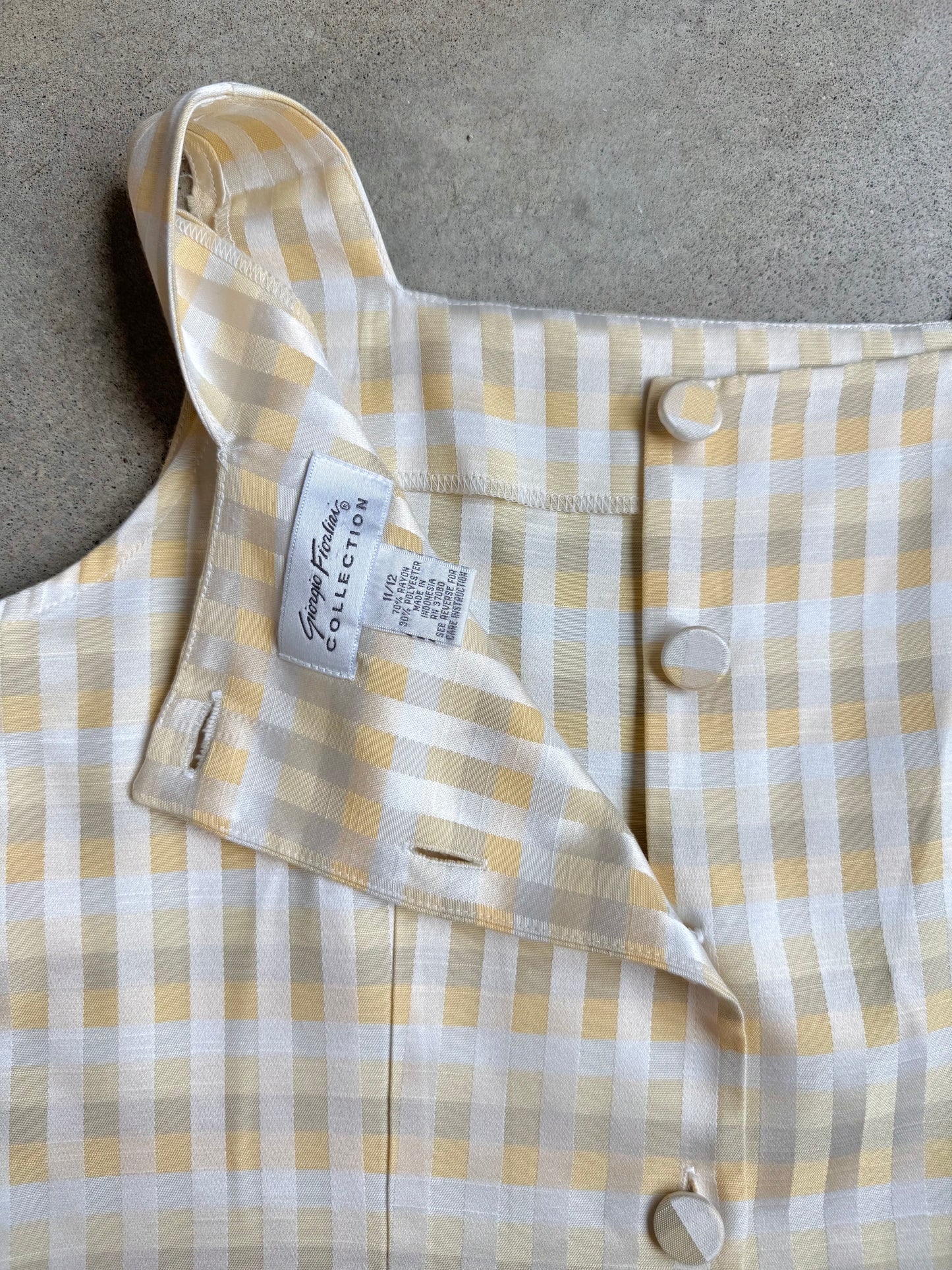 Vintage 1990s Giorgio Fiortini Butter Yellow Tank Top & Pant Set | Medium