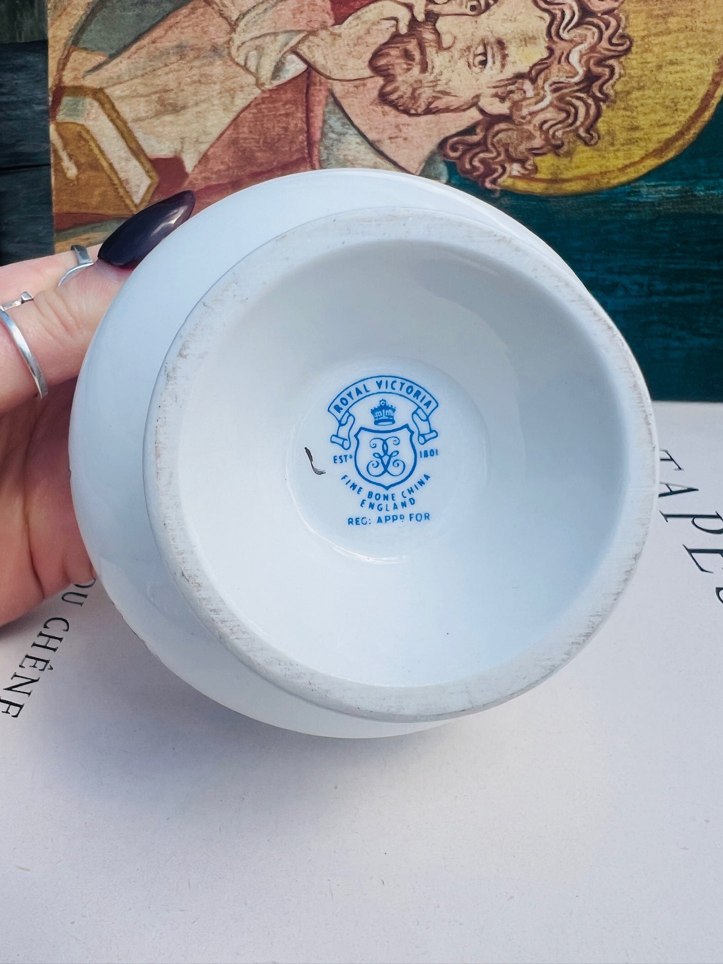 Vintage 1950s Royal Victoria Fine Bone China Pedestal Dish