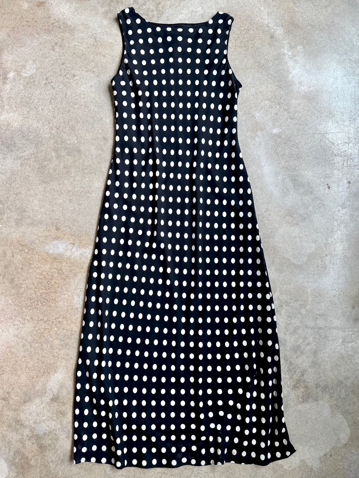 Vintage 1990s Ronni Nicole Polka Dot Maxi Dress | Medium