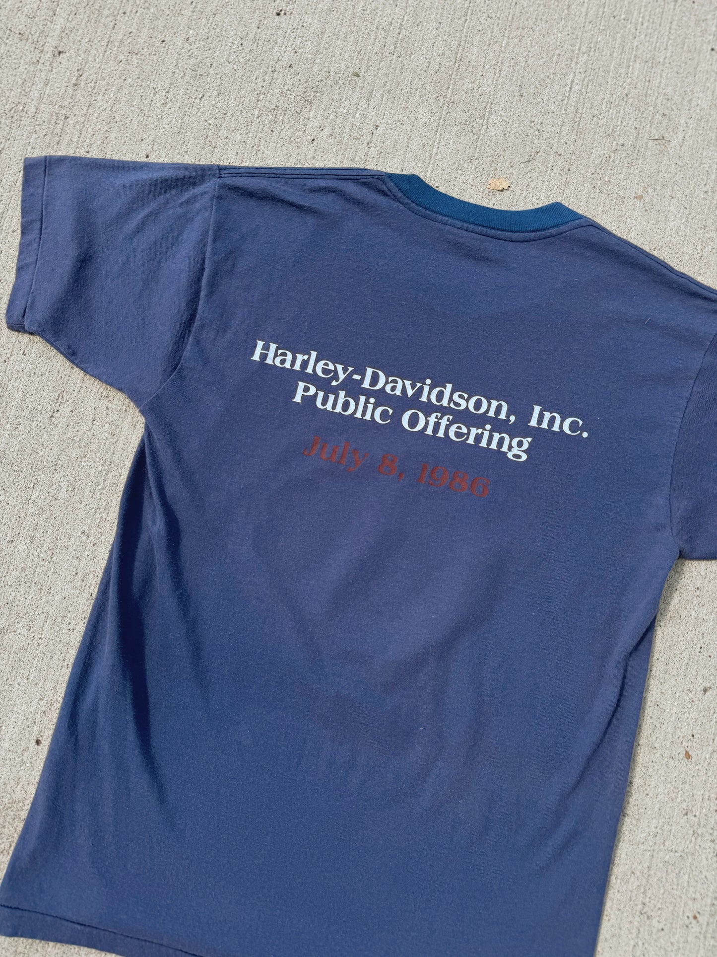 Vintage Harley Davidson “Take Stock In America” 1986 Public Offering Tee | Large