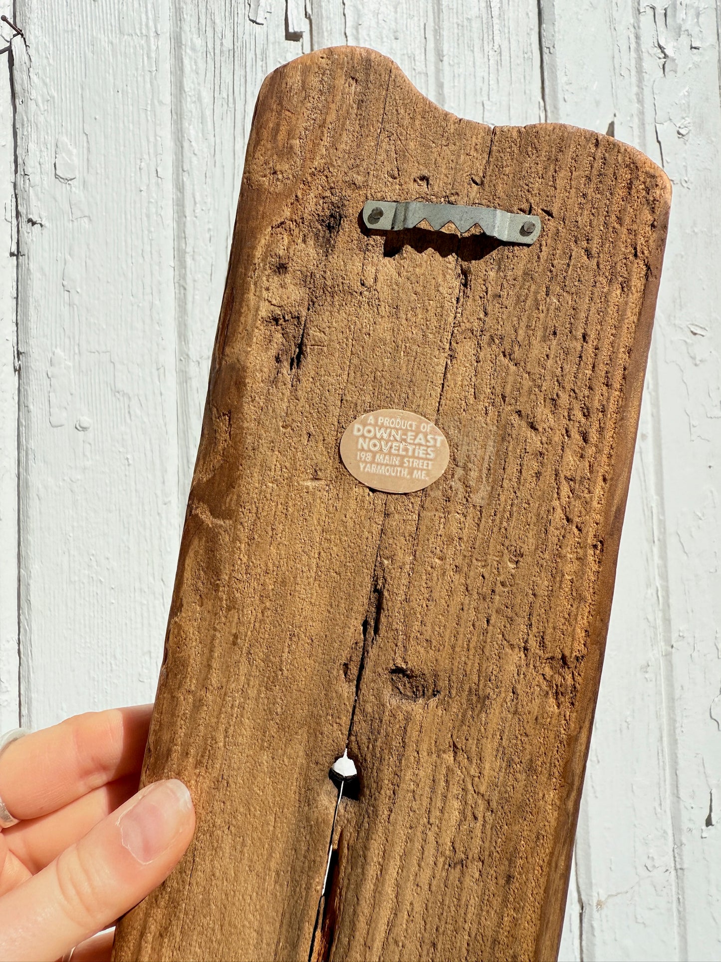 Vintage 1960s Down East Novelties Wood Slab "Fisherman" Oil Painting