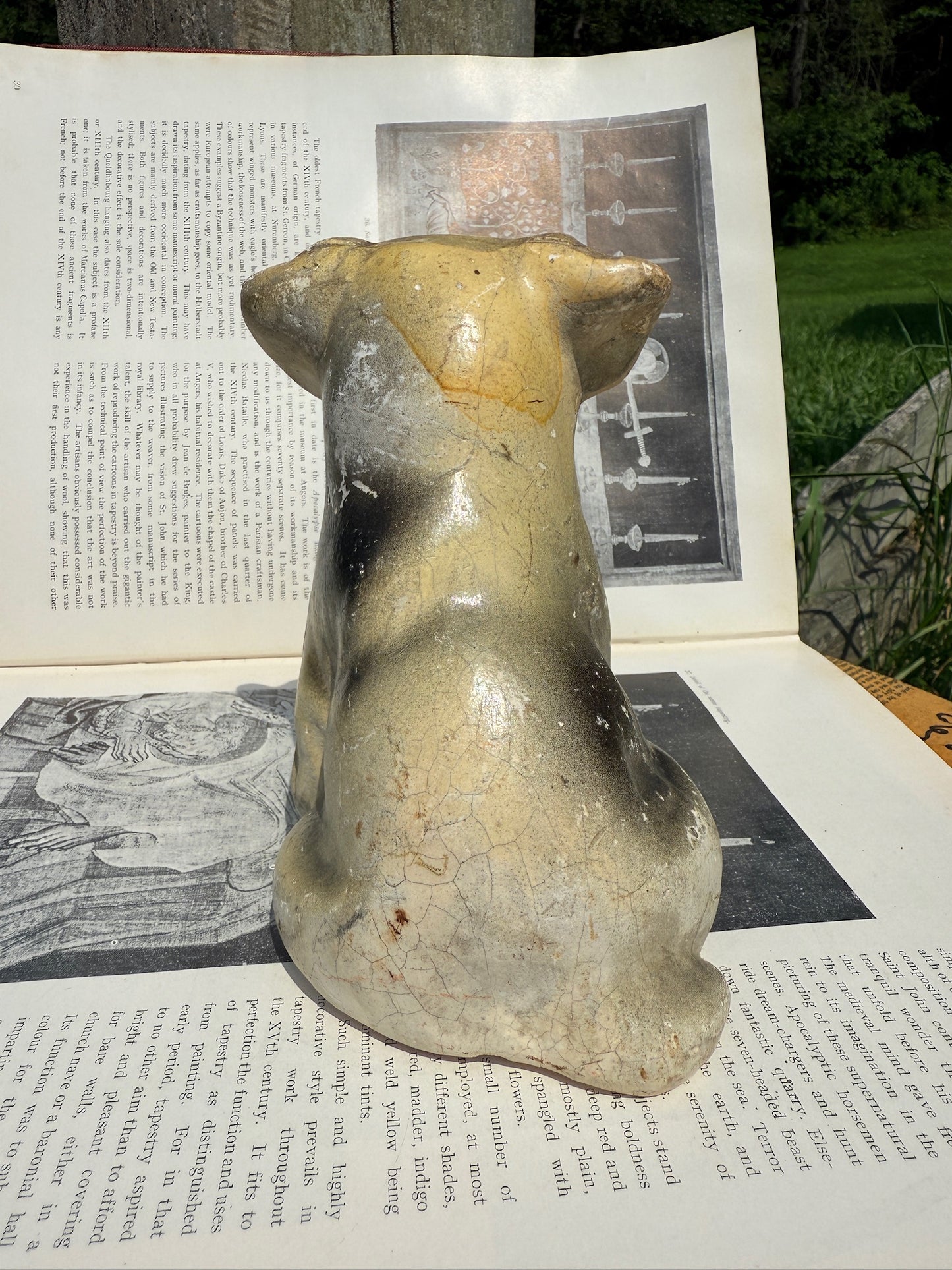 Vintage 1940s Chalkware Dog Figurine