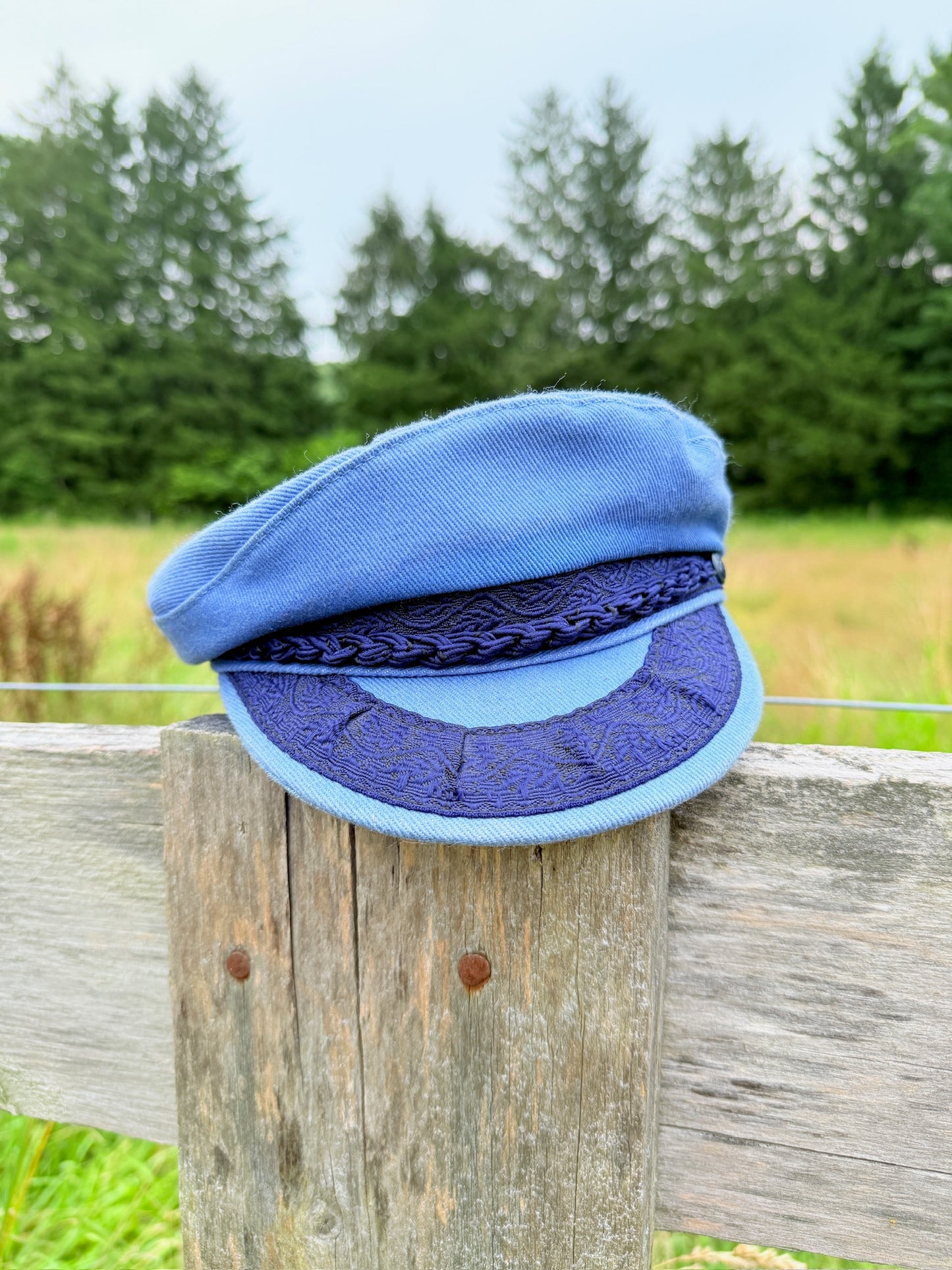 Vintage 1960s Aegean Blue Greek Fishermans Cap