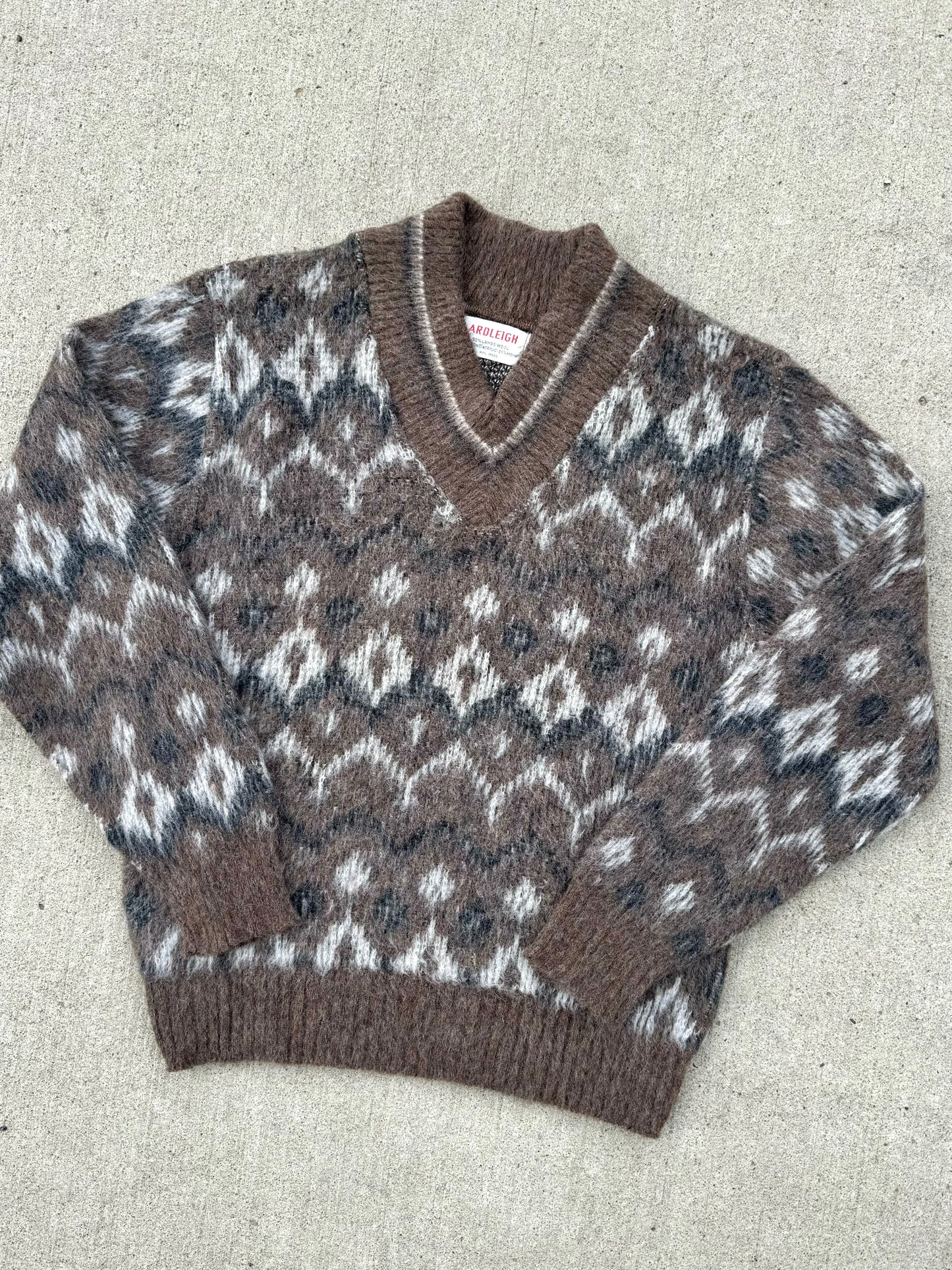 Vintage 1960s Ardleigh Mohair Wool V-Neck Sweater | M/L