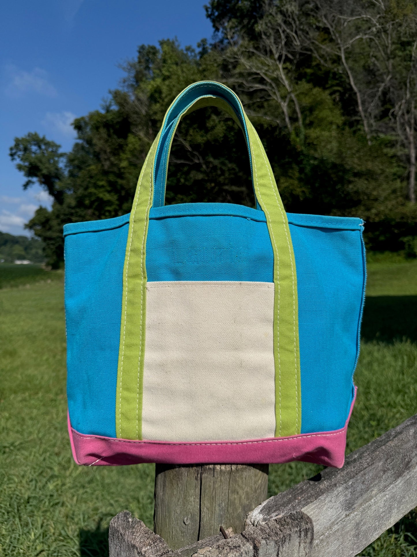Vintage 1990s L.L. Bean Color-Block Boat & Tote Bag