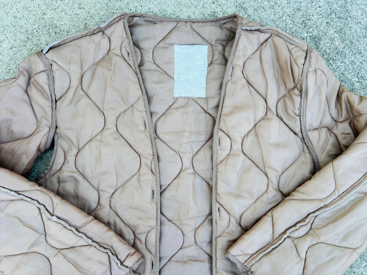 Vintage 1960s/70s Brown Quilted Jacket Liner | Large